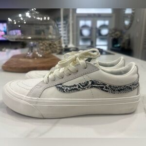 Vans White and Black Snake Print Sneakers